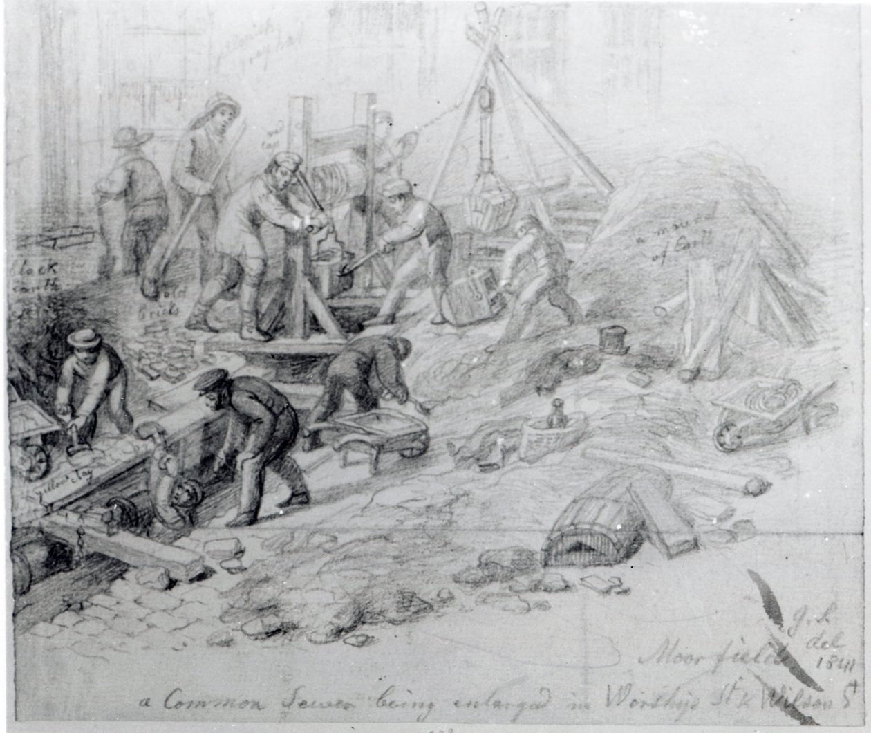 توسيع المجاري في مورفيلدز ، لندن ، 1841 بواسطة جورج سنر شارب