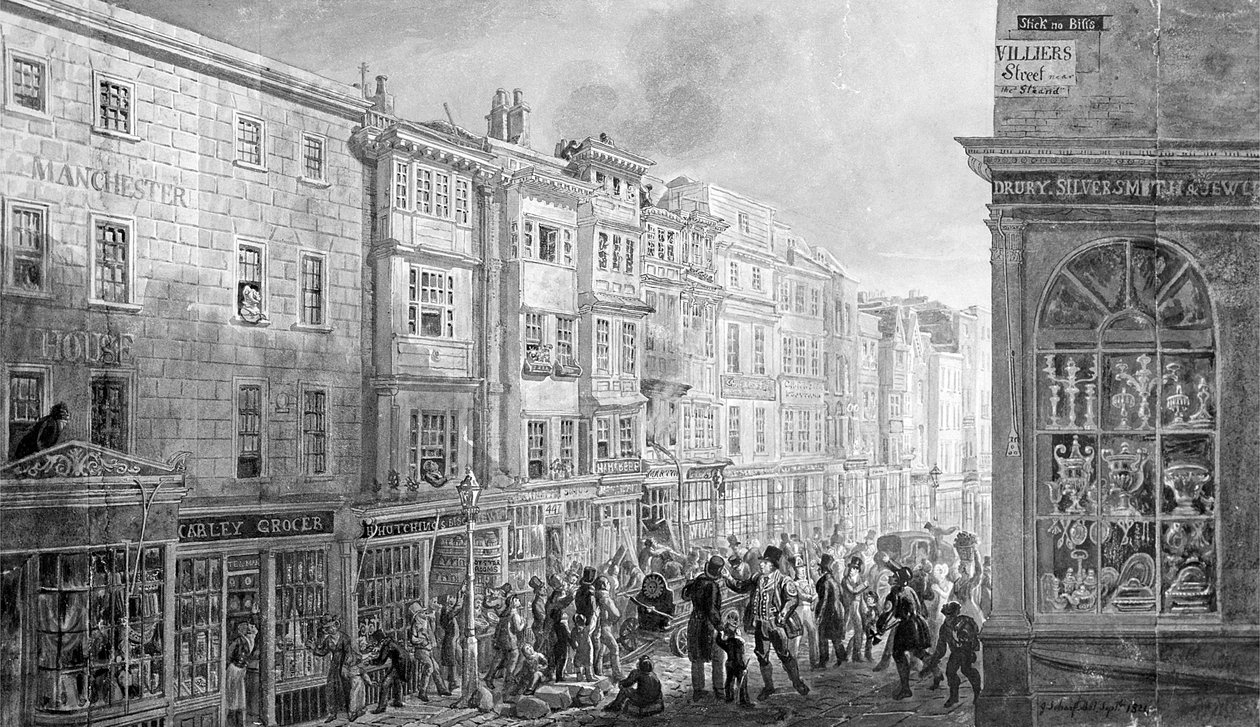 ستراند من زاوية شارع Villiers ، 1824 (مرحاض على ورق) بواسطة جورج سنر شارب