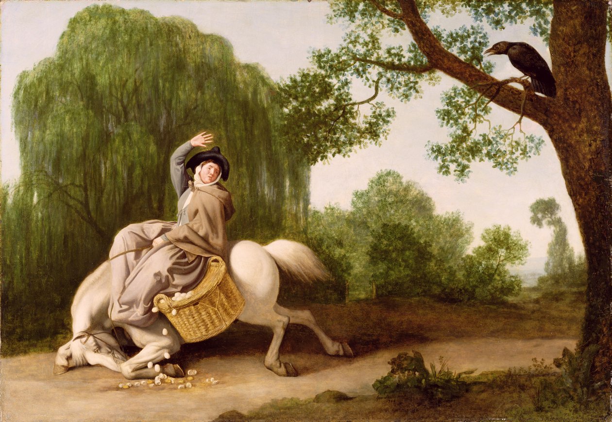 زوجة المزارع والغراب 1786 (زيت على اللوح) بواسطة جورج ستابس