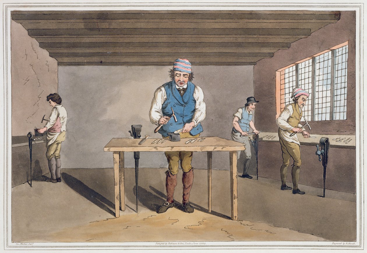 شيفيلد كاتلر ، من "زي يوركشاير" منقوش بواسطة روبرت هافيل (1769-1832) ، 1814 بواسطة جورج ووكر