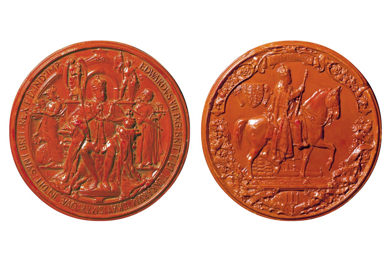 الختم العظيم لإدوارد السابع ، النمذجة بواسطة فرانك بوشر ، c.1904 (شمع) بواسطة جورج ويليام دي سولس