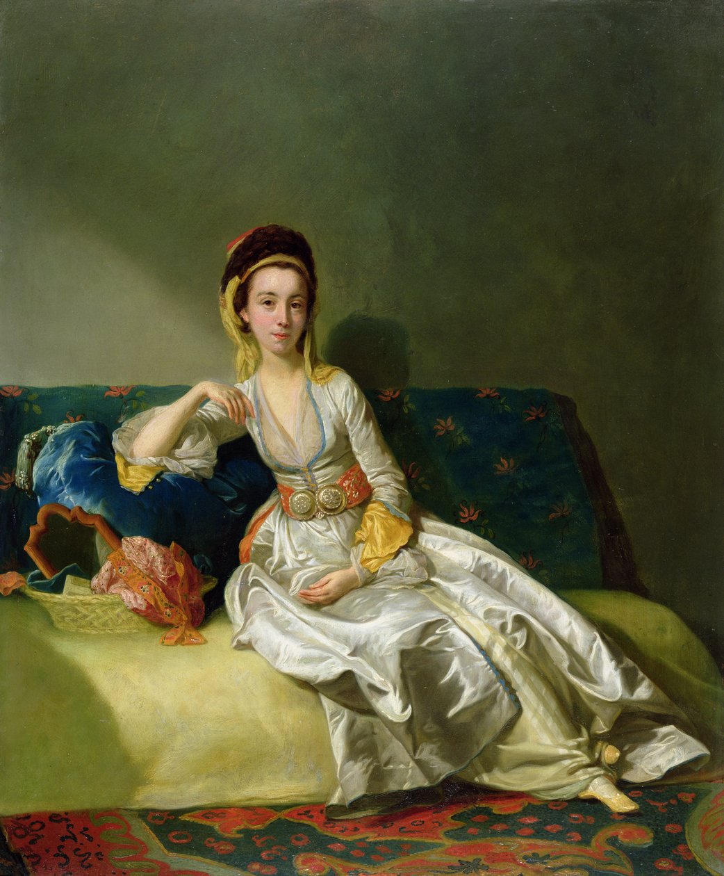 نانسي بارسونز في فستان تركي ، c.1771 (زيت على النحاس) بواسطة جورج ويليسون