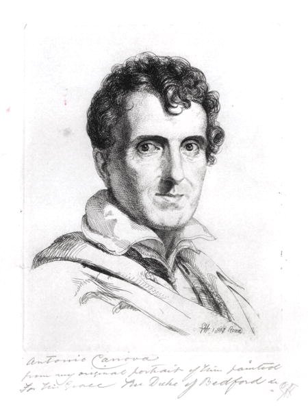 صورة أنطونيو كانوفا (1757-1822) 1817 (نقش) (صورة بالأبيض والأسود) بواسطة جورج (بعد) هايتر
