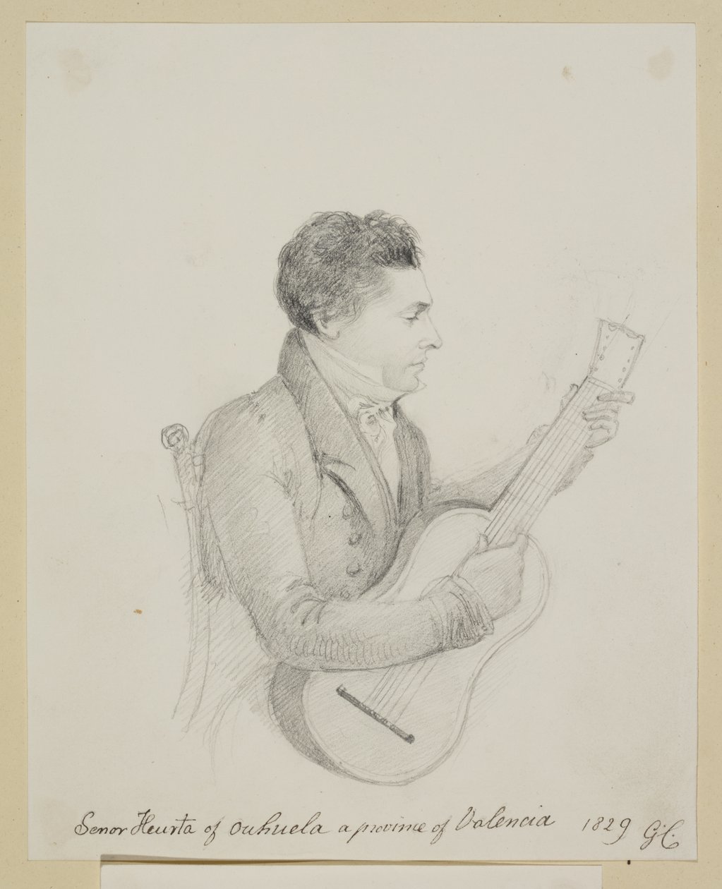 Señor Huerta of Orihuela, Valencia, playing a Guitar بواسطة جورج (أتر. إلى) كمبرلاند