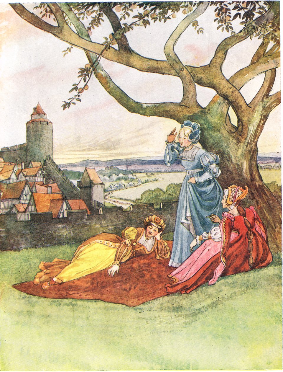 أميرات Les Trois ، رسم توضيحي من "كتاب أغنية مصورة" ، 1910 بواسطة جورج ، إيرل التاسع من كارلايل هوارد