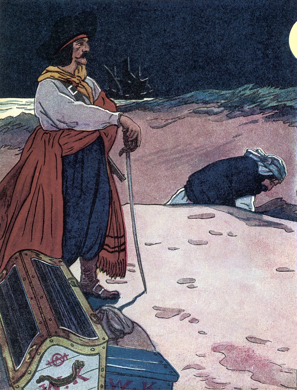 الكنز مدفون رسم توضيحي من "كتاب القراصنة الأولاد" لجورج ألبرت ويليامز (1875-1932) 1914 بواسطة جورج ألفريد ويليامز