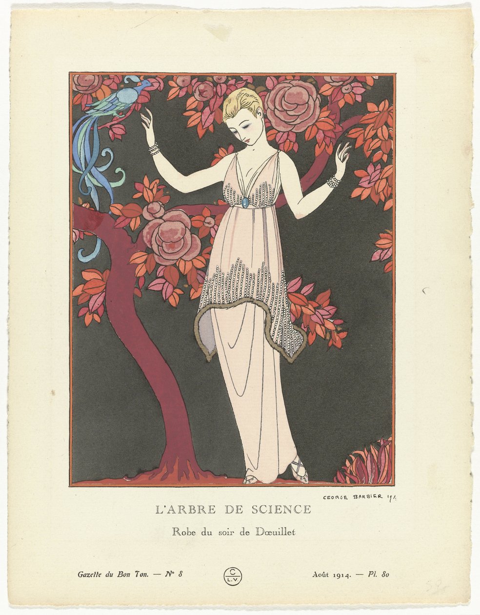 Gazette du Bon Ton 1914، No. 8، Pl. 80: The Tree of Science / Doeuillet