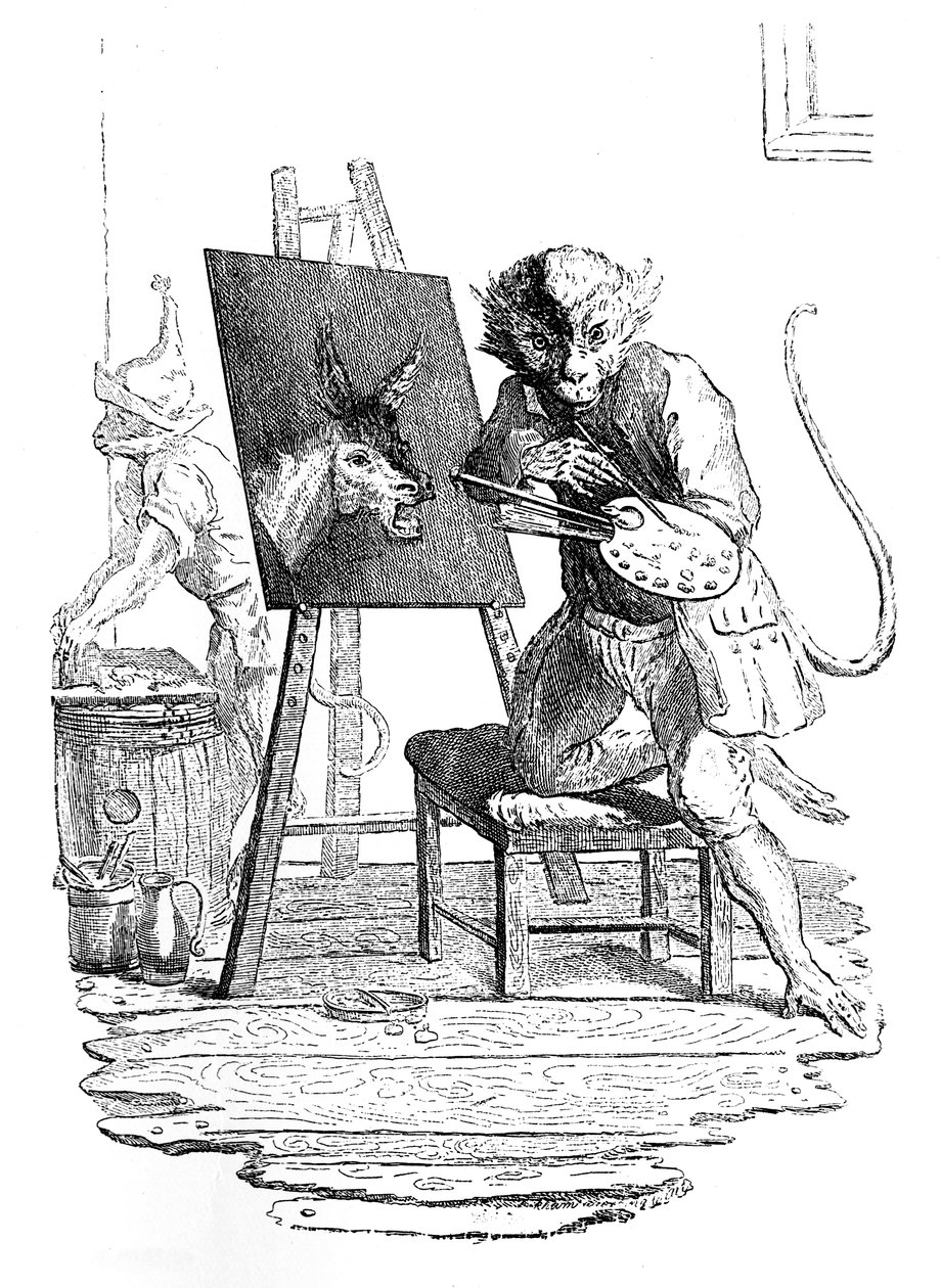 رسم قرد الحمار ، 1753. بواسطة جورج بيكهام