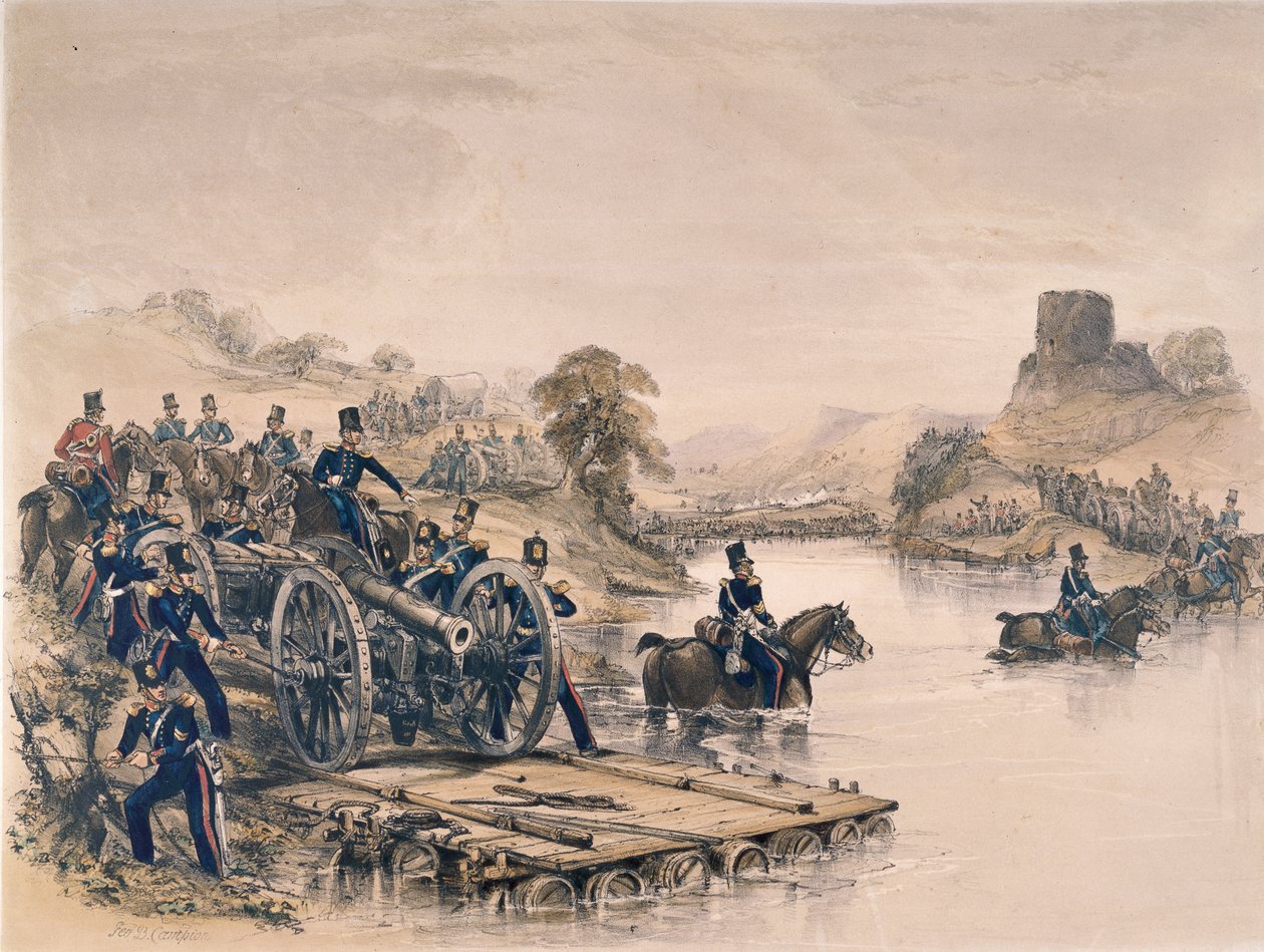 "المدفعية الملكية" ، عبور النهر ، 1854 حوالي بواسطة جورج بريانت كامبيون
