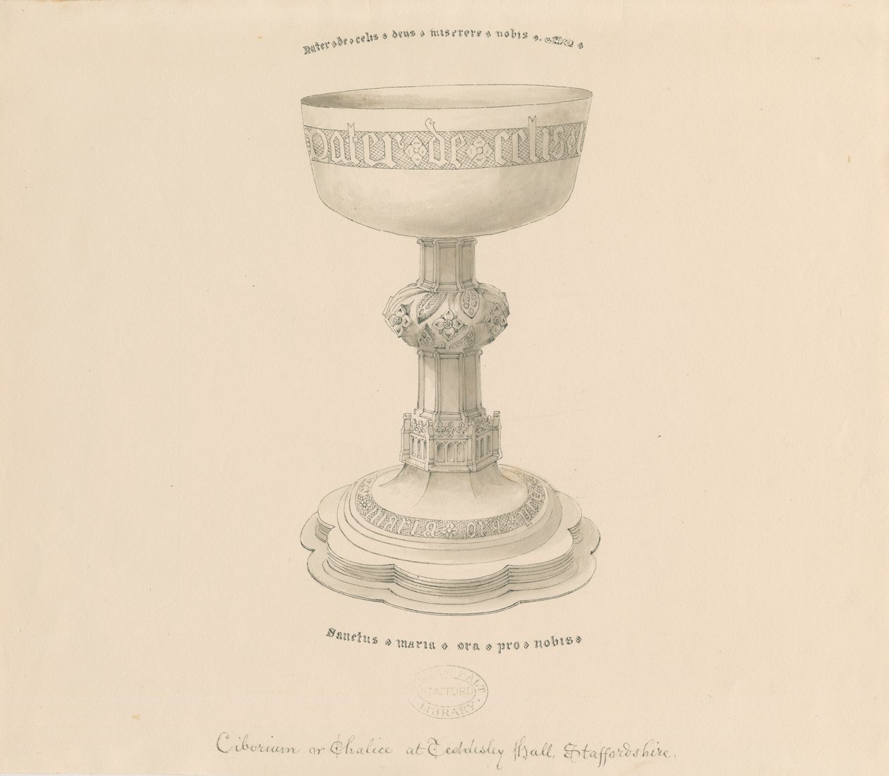Teddesley Park - Chalice: pen drawing, nd [?19th cent] (drawing) بواسطة جورج باكلر