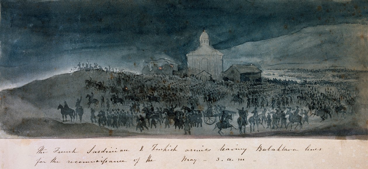 تركت الجيوش الفرنسية والسردينية والتركية خطوط بالاكلافا للاستطلاع ، 1854 حوالي بواسطة جورج كادوجان