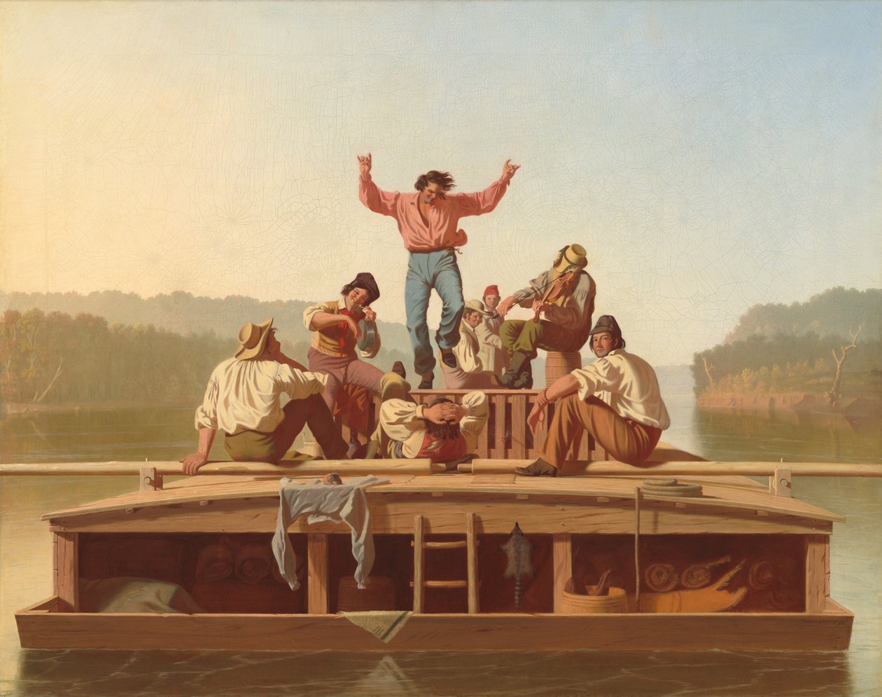 The Jolly Flatboatmen ، 1846. بواسطة جورج كاليب بينجهام