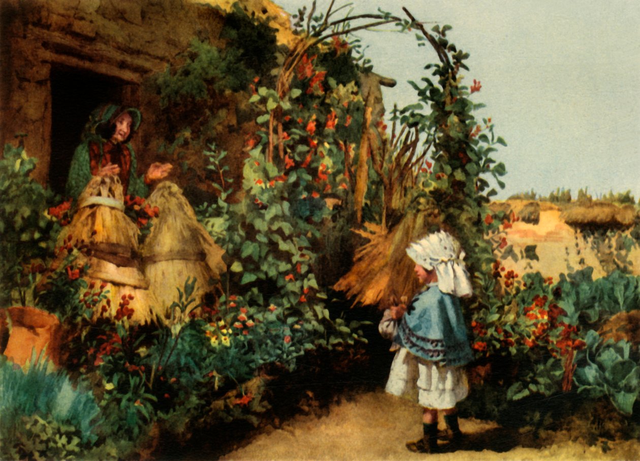 "A Cottage Garden at Stapleford، Wiltshire"، c1886، 1944. بواسطة جورج كارلين