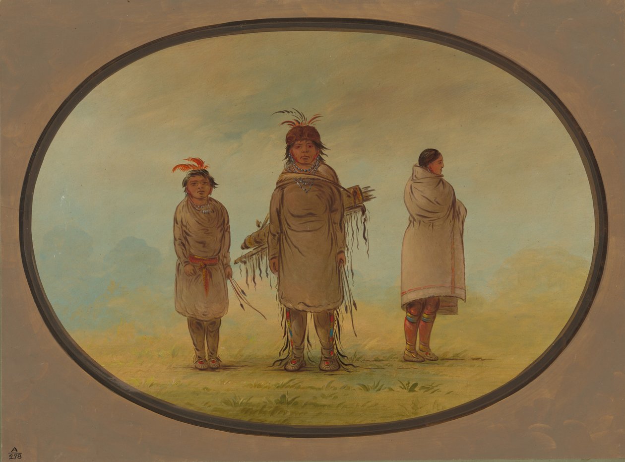 محارب الحجر وزوجته وصبي 18551869. بواسطة جورج كاتلين
