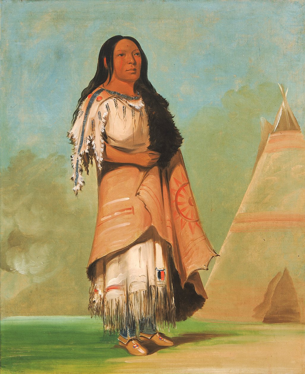 Ah'-kay-ee-pix-en ، امرأة تضرب العديد ، 1832. بواسطة جورج كاتلين