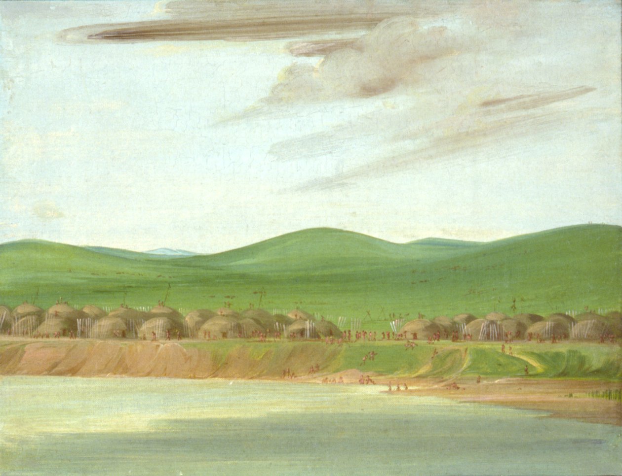 قرية أريكارا من النزل المغطاة بالأرض ، 1600 ميل فوق سانت لويس ، 1832. بواسطة جورج كاتلين