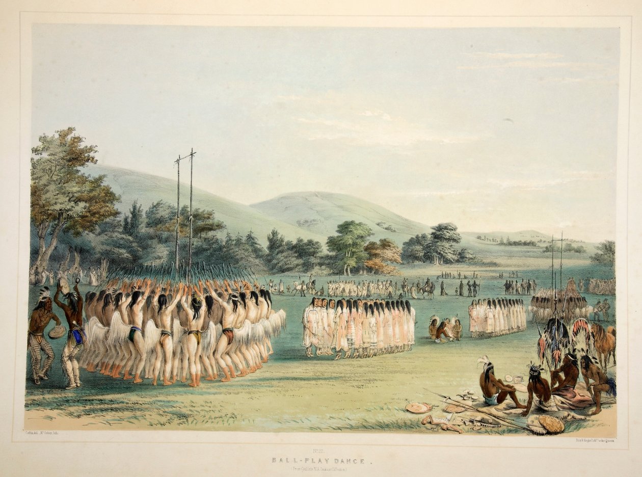 رقص لاعب الكرة ، حانة. 1845 طباعة حجرية ملونة. بواسطة جورج كاتلين