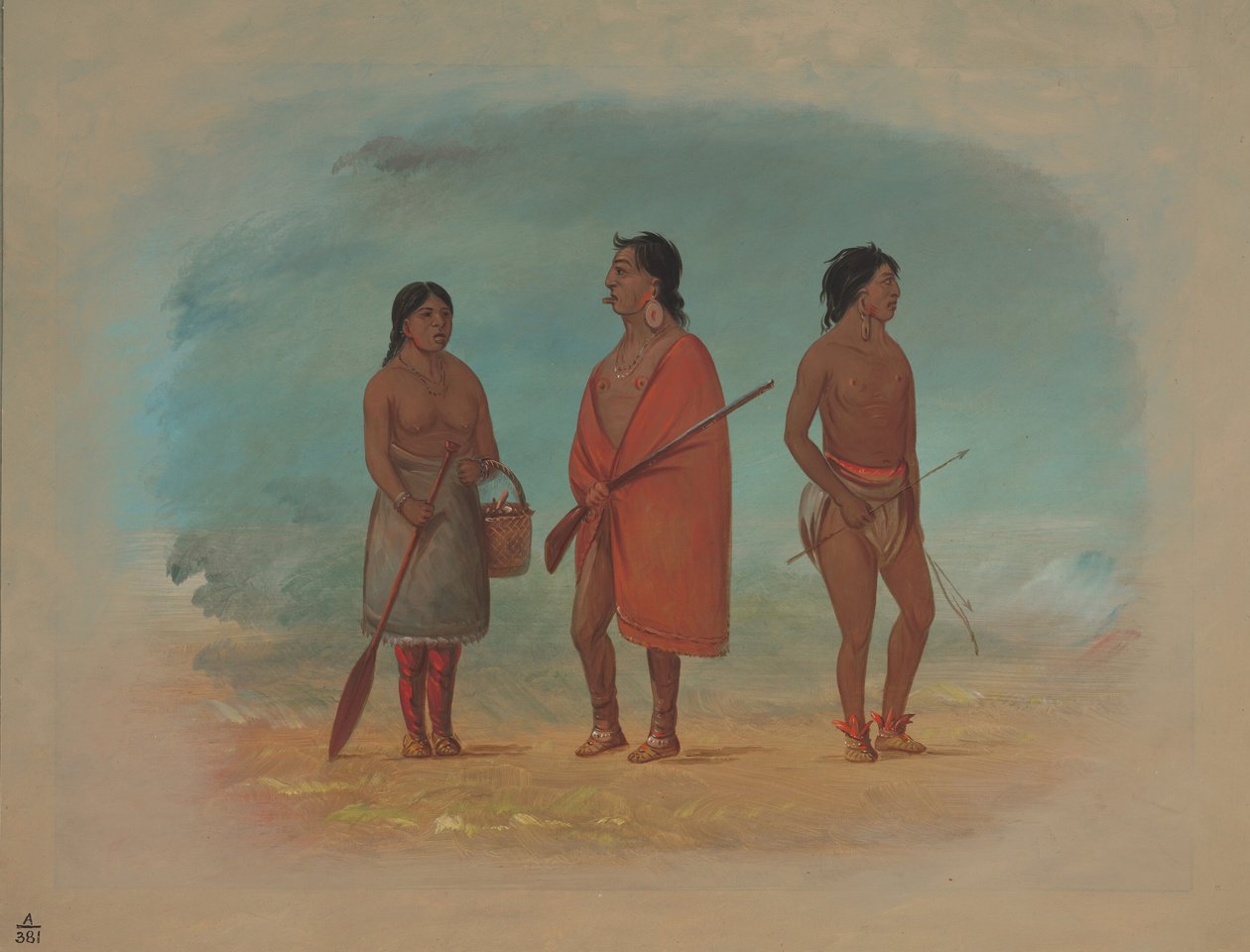 رئيس Botocudo وزوجته وشاب 18541869. بواسطة جورج كاتلين