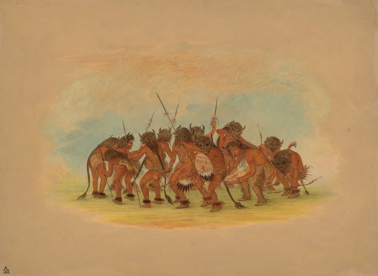 رقصة الجاموس - ماندان ، 1861. بواسطة جورج كاتلين