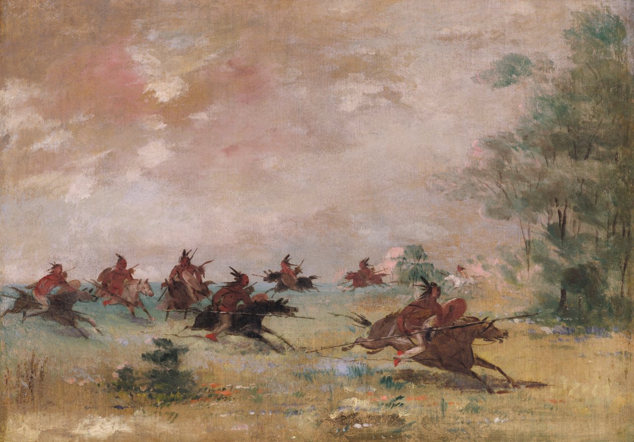 حزب حرب كومانش ، على الخيول البرية ، 1834-1837. بواسطة جورج كاتلين