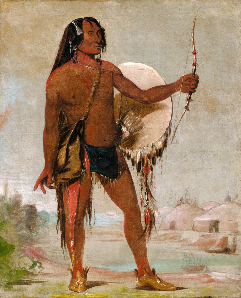 E'e-a-chín-che-a ، الرعد الأحمر ، ابن الخفاف الأسود ، 1832. بواسطة جورج كاتلين