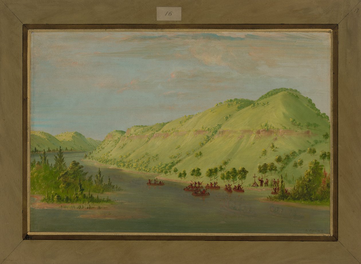 الأب هينيبين يغادر المسيسبي لينضم إلى لا سال ، 8 مايو 1680 ، 1847-1848 بواسطة جورج كاتلين
