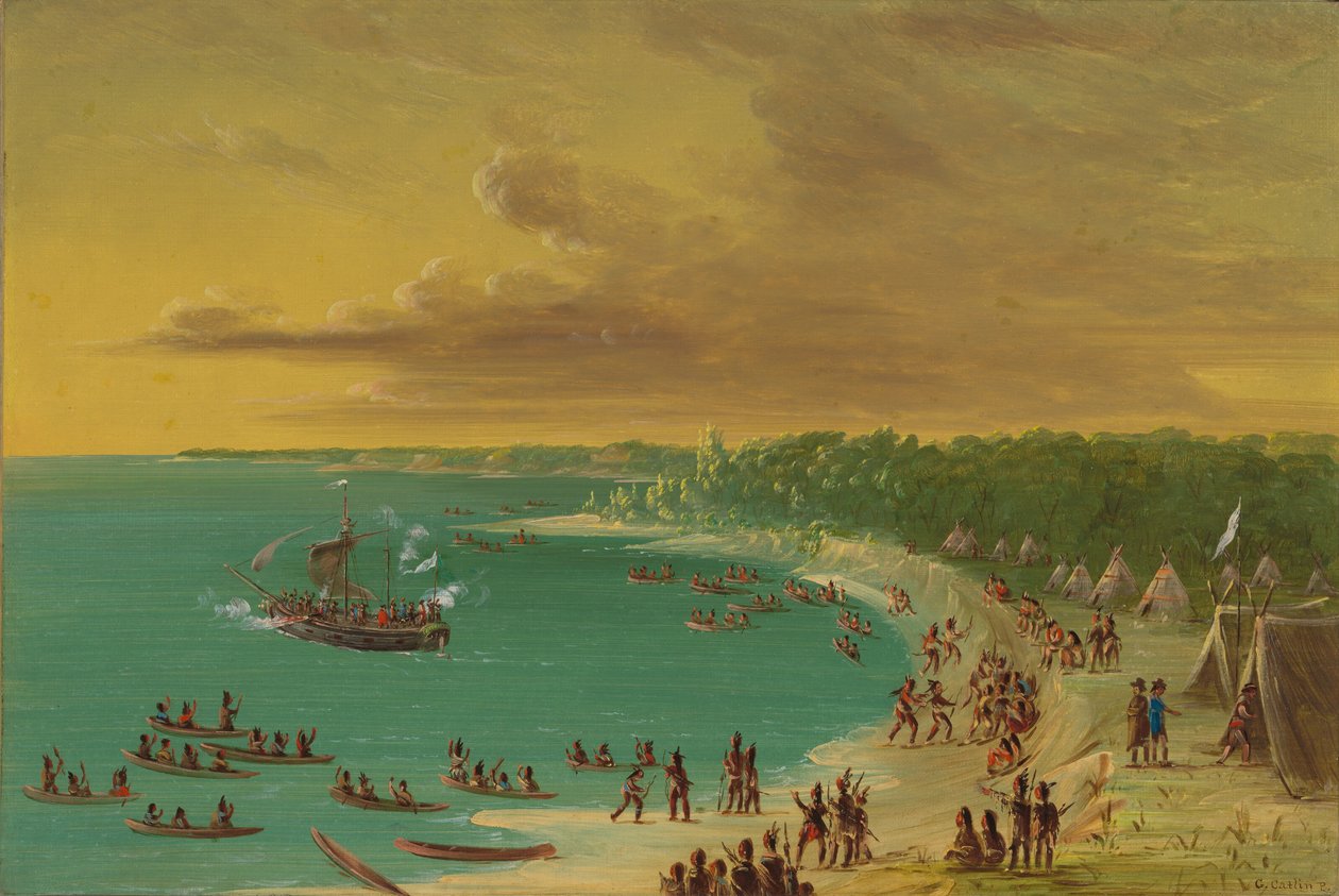 أول إبحار للغريفين على بحيرة إيري. 7 أغسطس 1679 ، 18471848. بواسطة جورج كاتلين