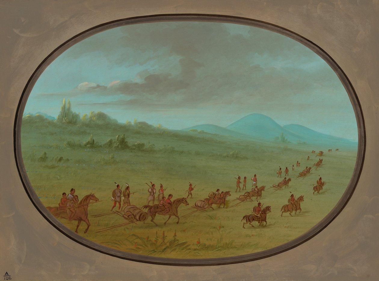 Halsey's Bluff - Sioux Indian on the March ، 18611869. بواسطة جورج كاتلين