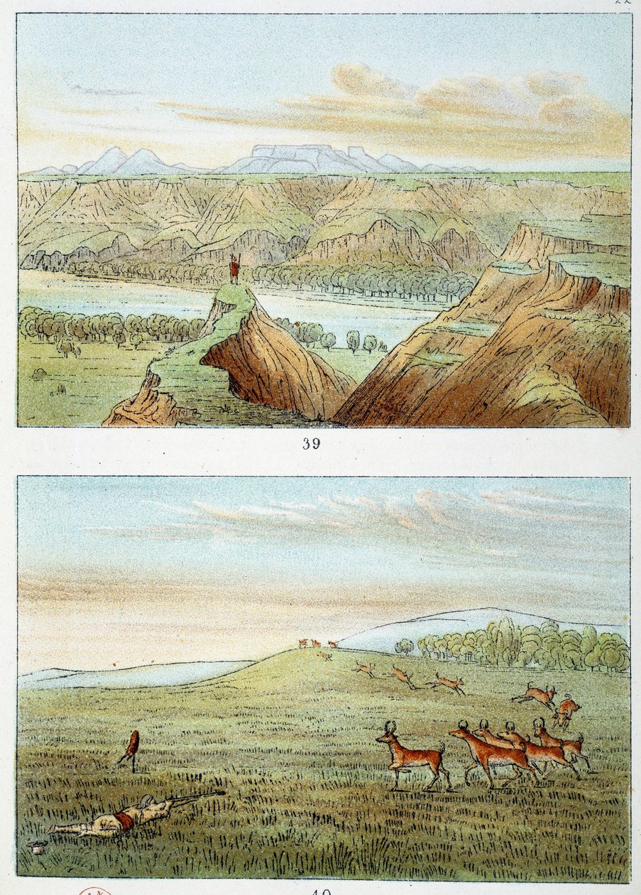هنود أمريكا: البحث عن نقش الظباء لجورج كاتلين (1794-1872) بواسطة جورج كاتلين