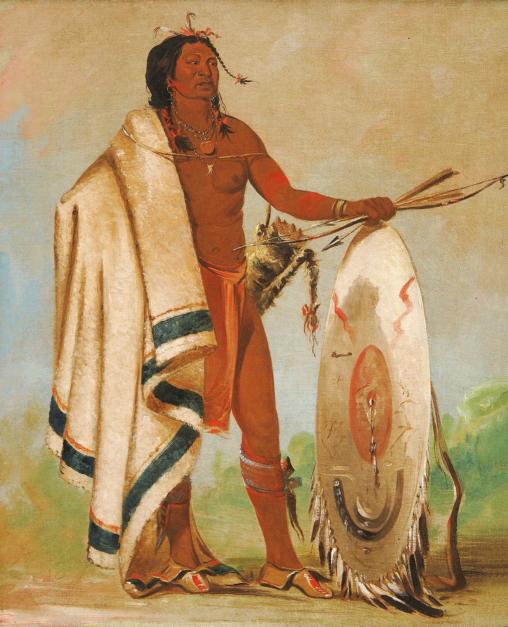 Kotz-a-tó-ah ، درع مدخن ، محارب متميز 1834. بواسطة جورج كاتلين