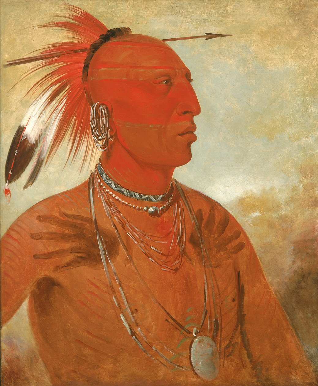 La-wáh-he-coots-la-sháw-no ، رئيس شجاع ، سكيدي وولف باوني ، 1832. بواسطة جورج كاتلين