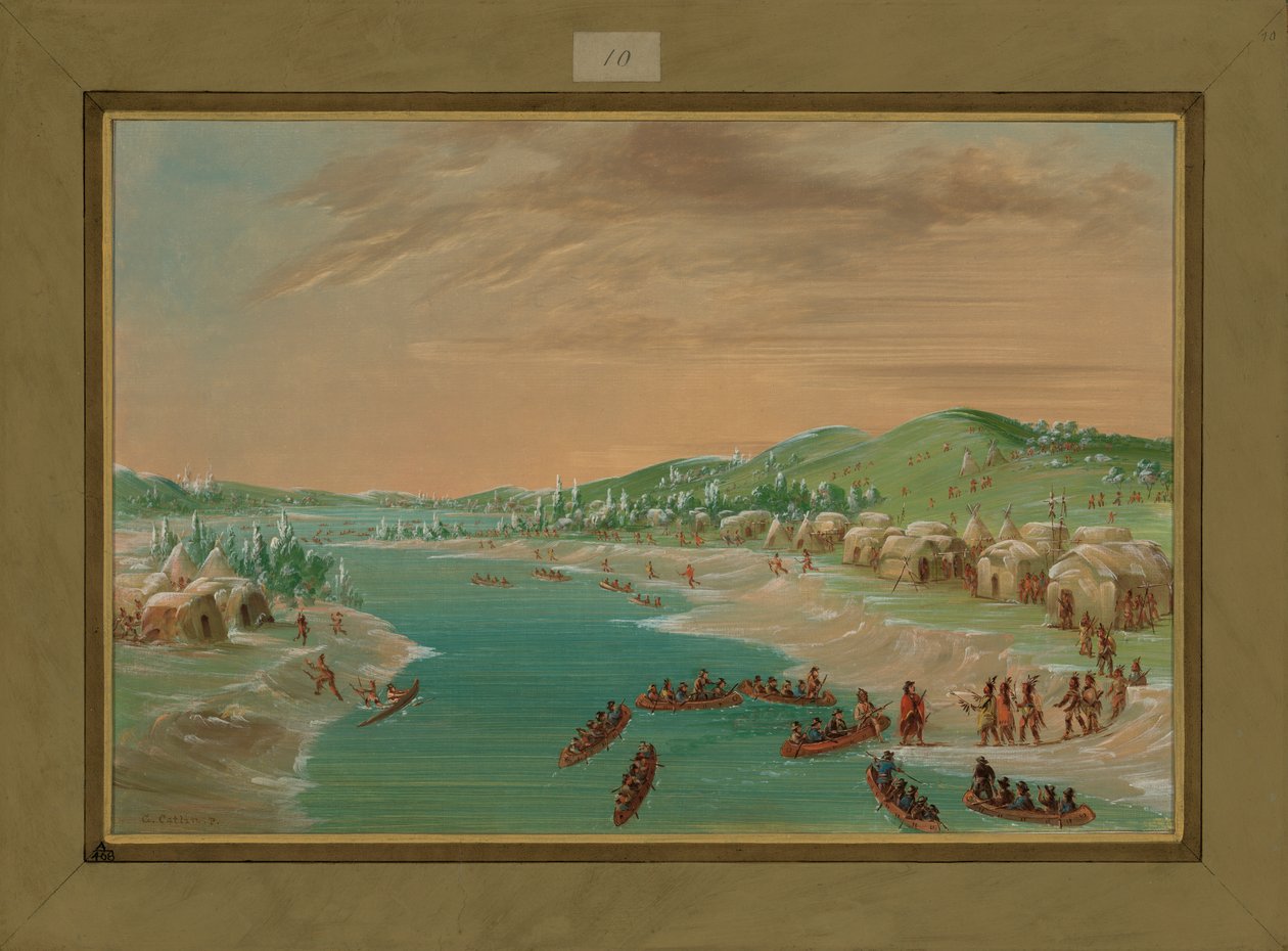 وصول لا سال والحزب إلى قرية إلينوي ، 1 يناير 1680 ، 1847-1848 بواسطة جورج كاتلين