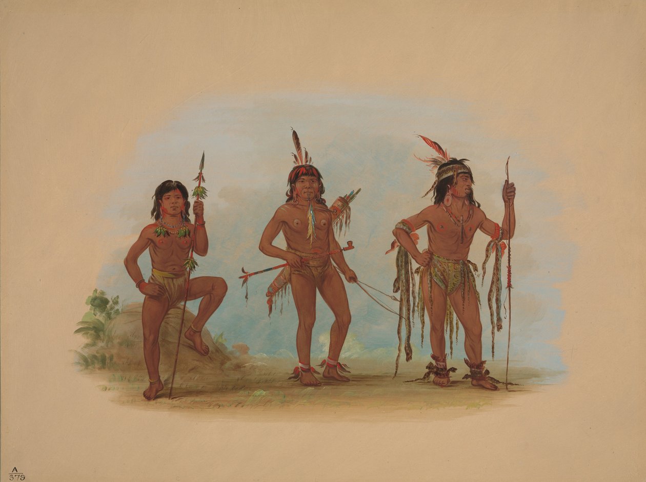 رجل الطب Lengua مع اثنين من المحاربين ، 18541869. بواسطة جورج كاتلين