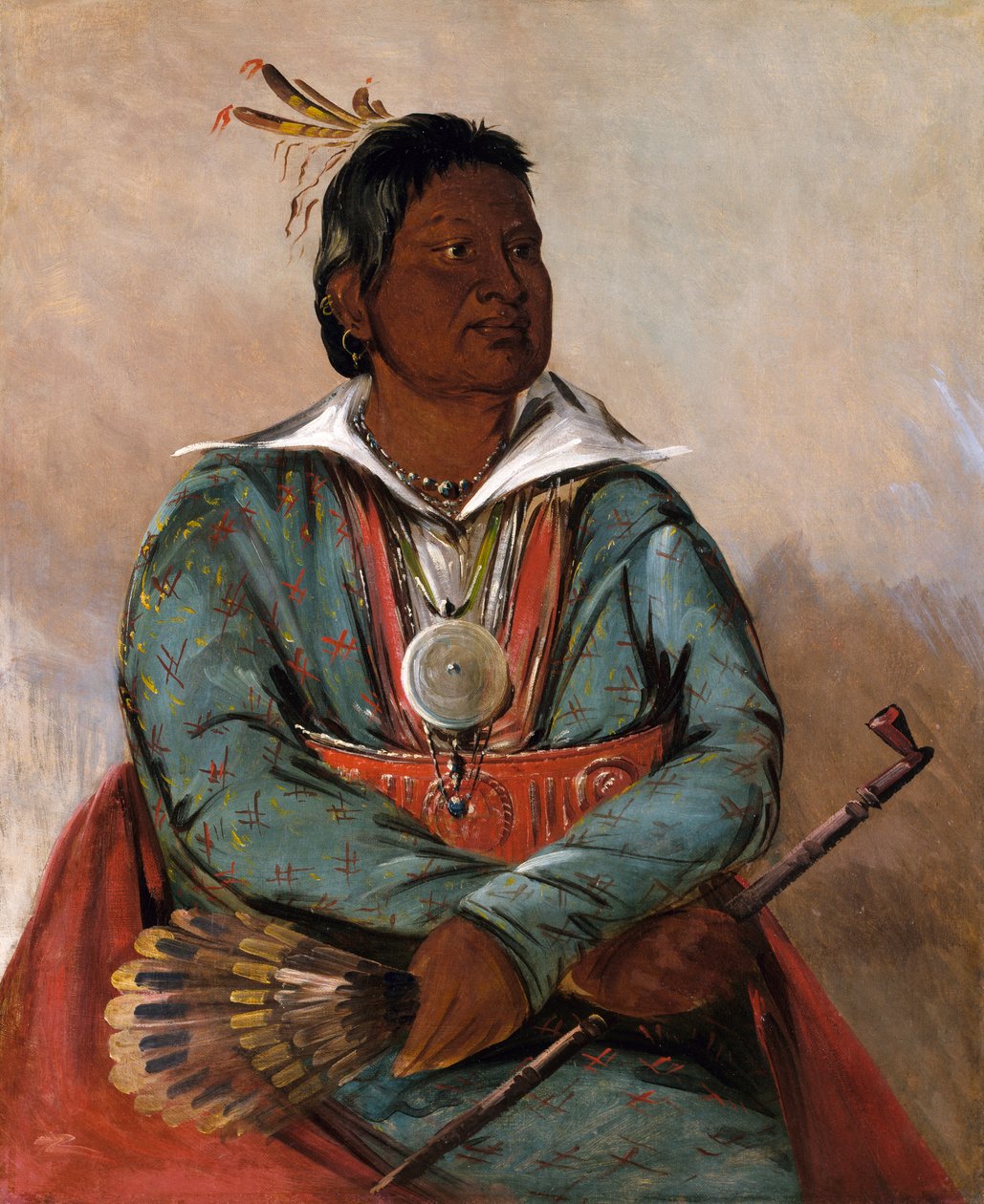 Mó-sho-la-tb-bee ، هو الذي يخرج ويقتل ، رئيس القبيلة ، 1834. بواسطة جورج كاتلين