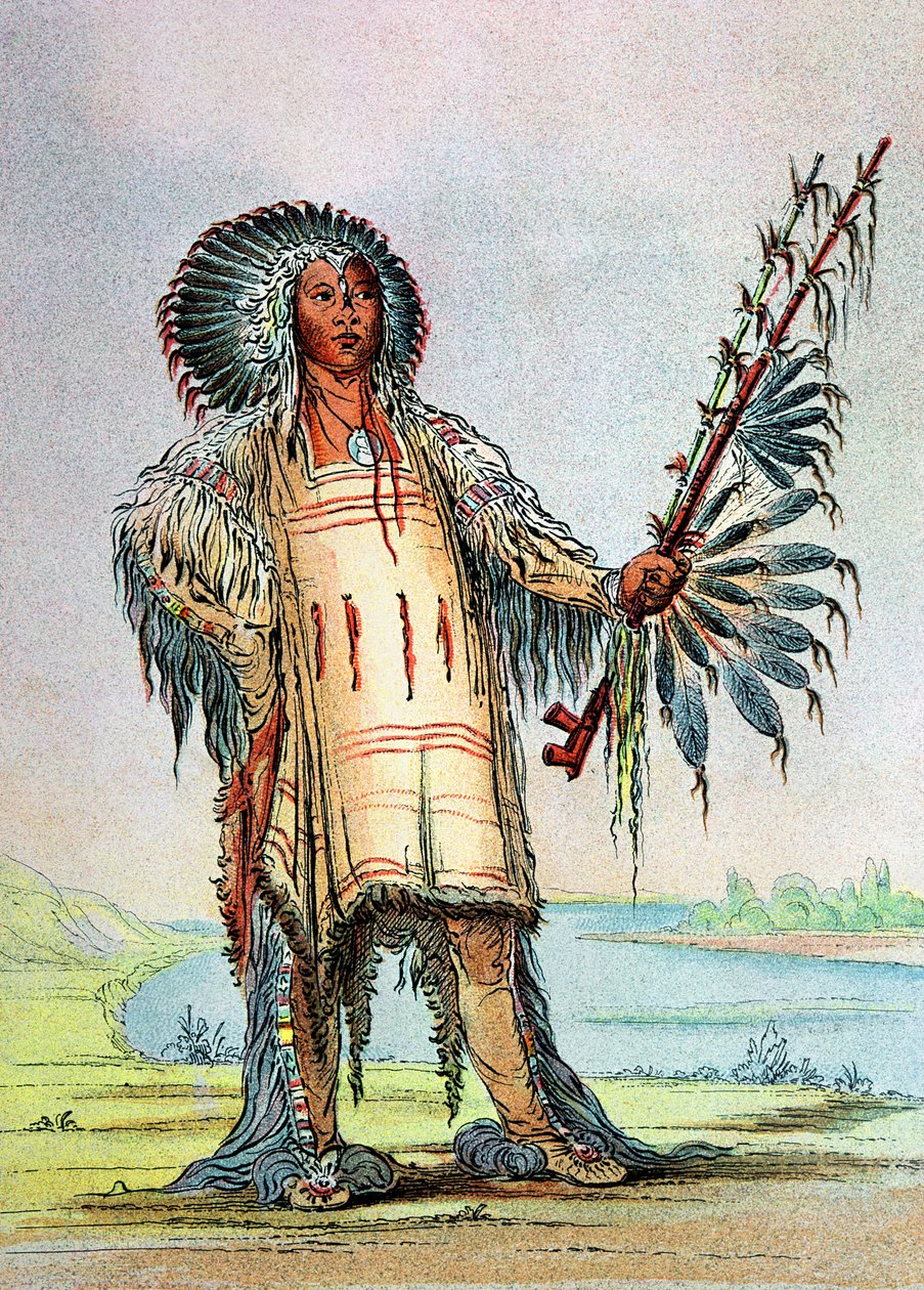 Mandan Indian Ha-Na-Tah-Muah ، رئيس الذئب بواسطة جورج كاتلين
