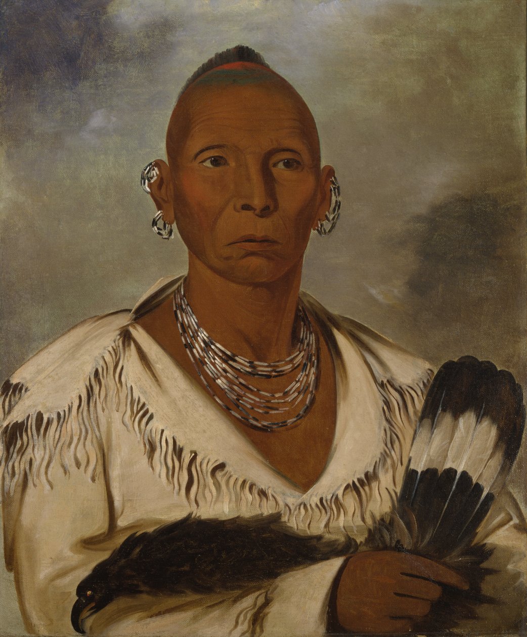 Múk-a-tah-mish-o-káh-kaik ، بلاك هوك ، رئيس ساك بارز ، 1832. بواسطة جورج كاتلين