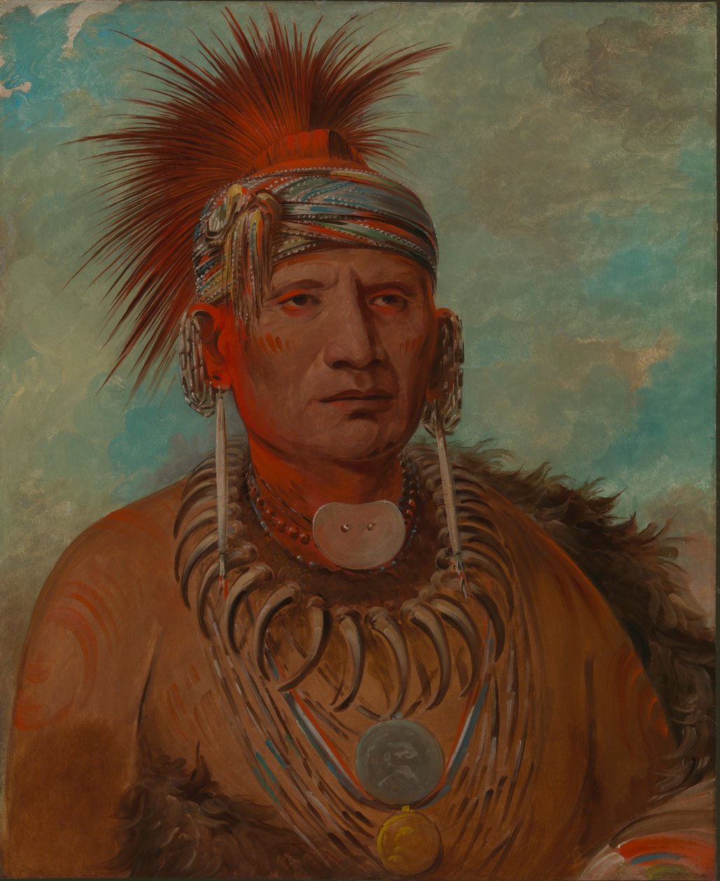 Neu-mon-ya، Walking Rain، War Chief، 1844-1845. بواسطة جورج كاتلين