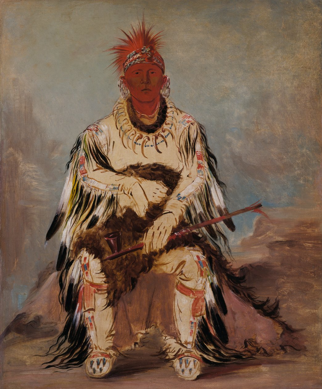 No-wáy-ke-súg-gah ، هو الذي يضرب اثنين في وقت واحد ، شجاع ، 1832. بواسطة جورج كاتلين
