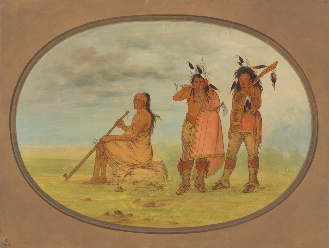 Old Menomonie Chief مع Two Young Beaux ، 18611869. بواسطة جورج كاتلين