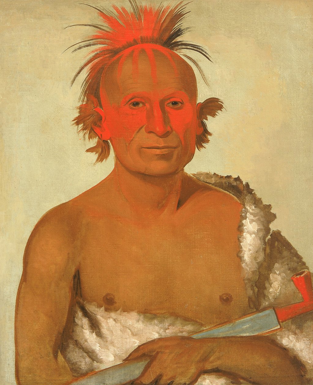 باش-إي-با-هو ، رئيس الطعن الصغير ، الأصغر ، أحد شجعان بلاك هوك ، 1832. بواسطة جورج كاتلين