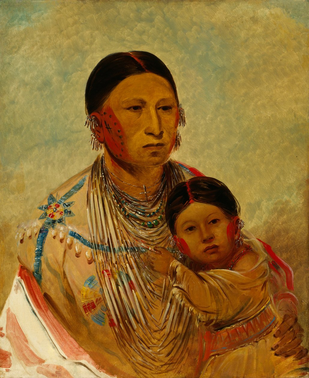 Ru-ton-ye-wee-ma ، Strutting Pigeon ، زوجة White Cloud ، 1844. بواسطة جورج كاتلين