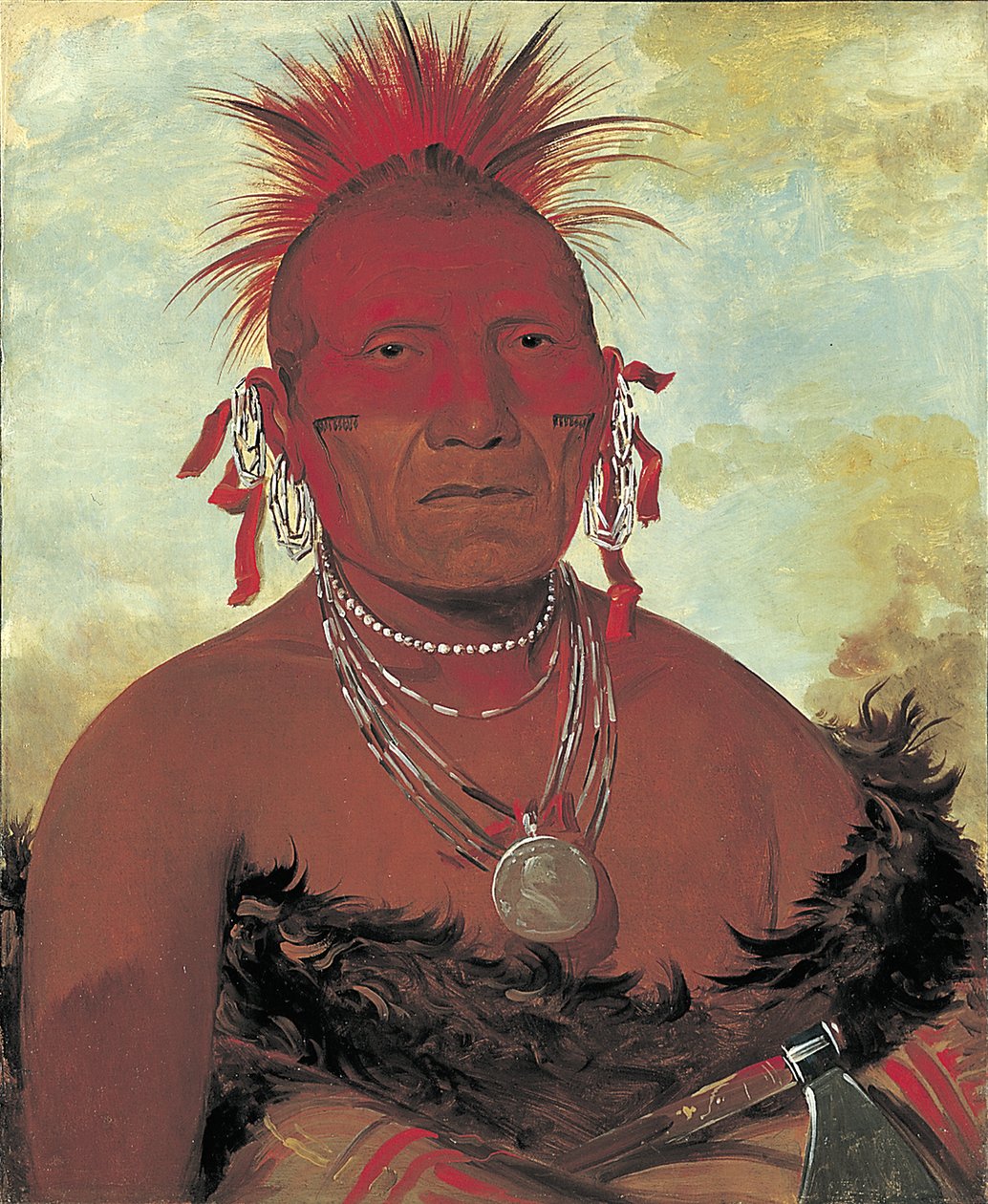 Shón-ka-ki-he-ga ، رئيس الخيول ، رئيس Grand Pawnee الرئيسي ، 1832. بواسطة جورج كاتلين