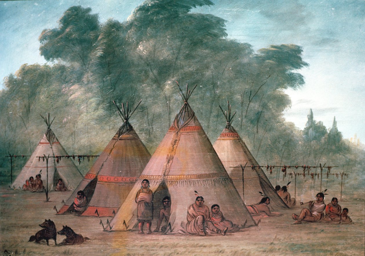 Sioux Village (oil on canvas) بواسطة جورج كاتلين