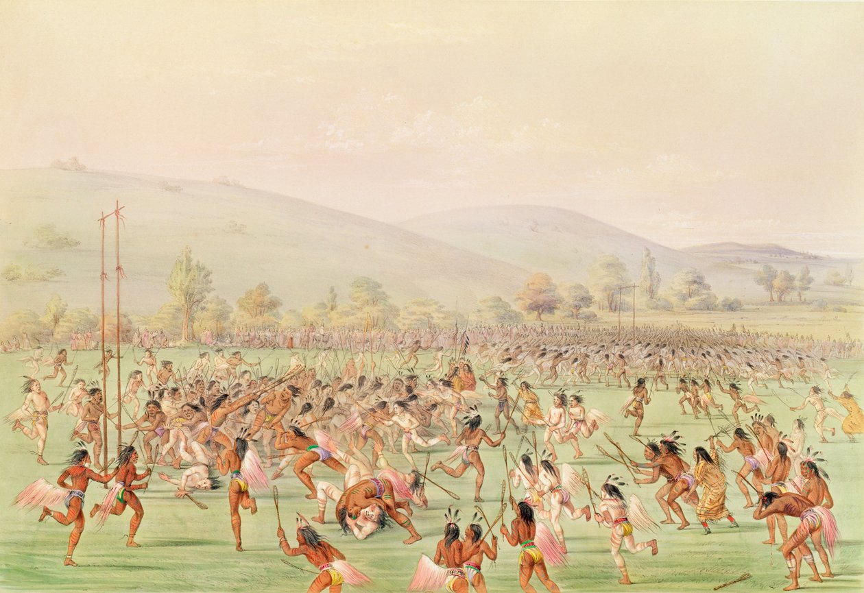 لعبة الكرة الهندية ، c.1832 بواسطة جورج كاتلين