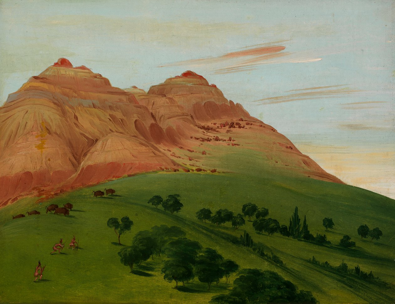 منظر في Grand Detour ، 1900 ميل فوق سانت لويس ، 1832. بواسطة جورج كاتلين