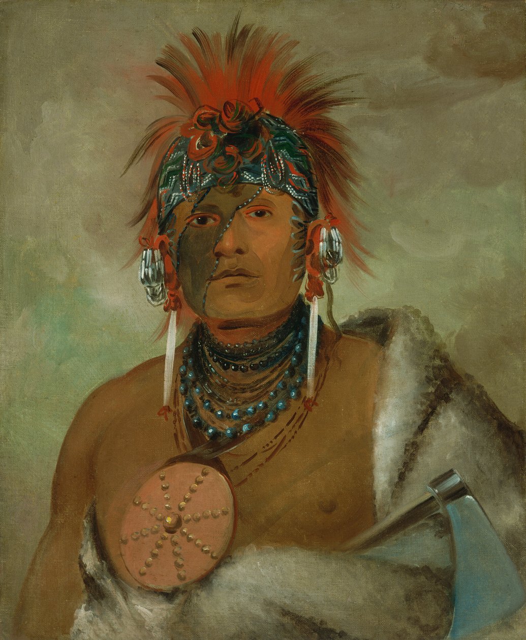 Wá-hón-ga-shee، No Fool، a Great Fop1832. بواسطة جورج كاتلين