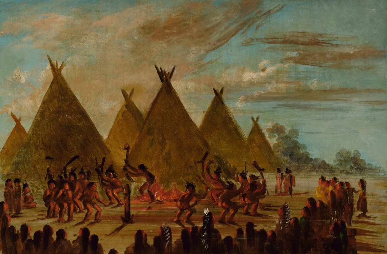رقصة الحرب ، سيوكس ، 1845-1848. بواسطة جورج كاتلين
