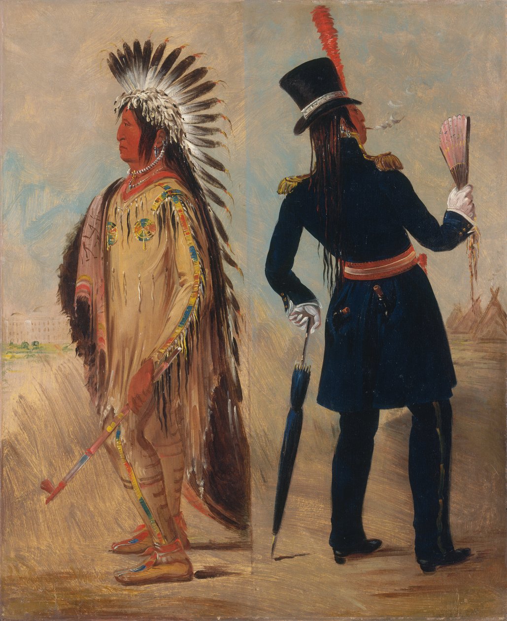 Wi-jún-jon ، رأس بيضة الحمام ، الضوء يذهب إلى واشنطن ويعود منها ، 1837-1839. بواسطة جورج كاتلين