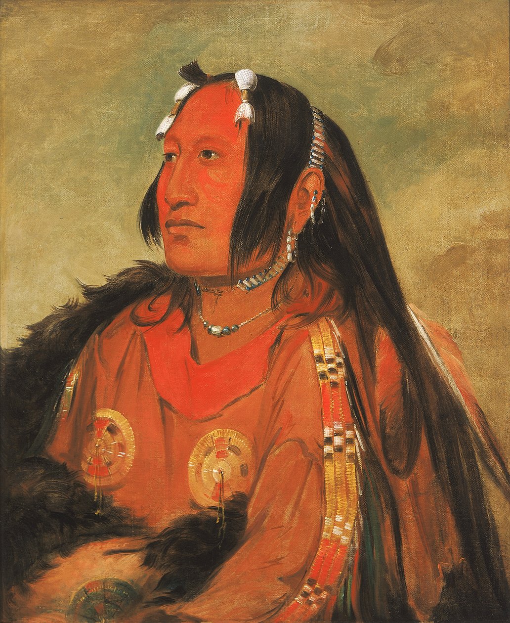 Wi-jún-jon ، رأس بيضة الحمام ، الضوء ، محارب شاب متميز ، 1831. بواسطة جورج كاتلين