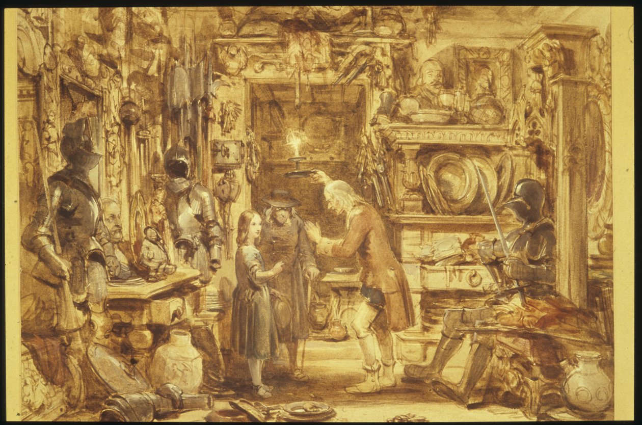 The Old Curiosity Shop Little Nells Home Interior of the Old Curiosity Shop، 1840 (مرحاض على ورق) بواسطة جورج كاتيرمول